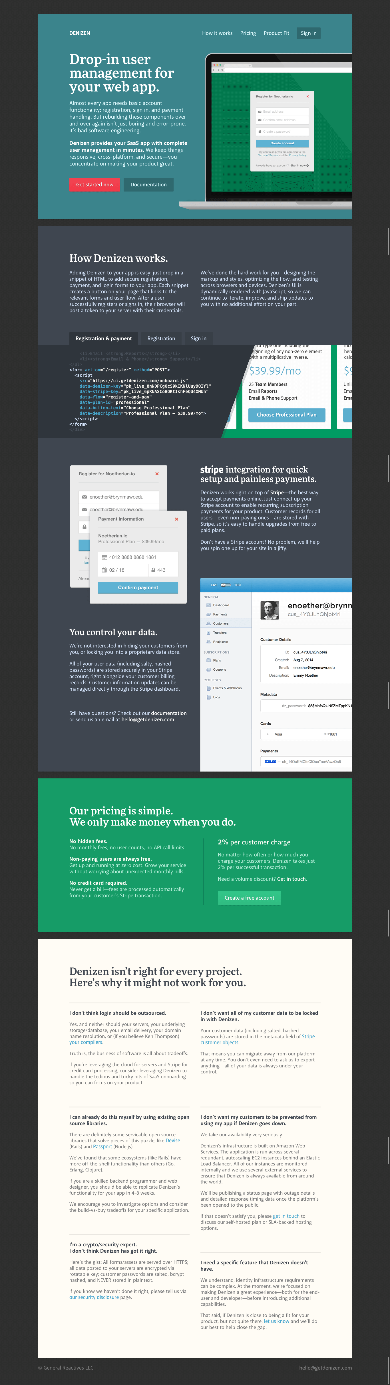 Denizen homepage screenshot