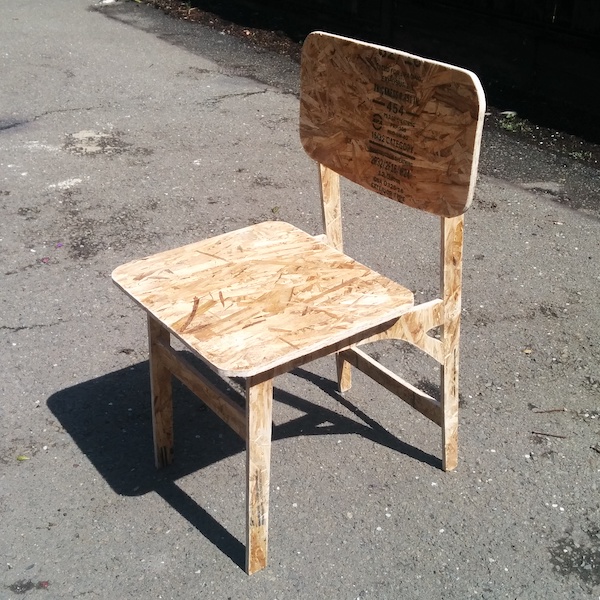 A chair made of OSB