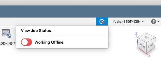 Fusion360 offline toggle