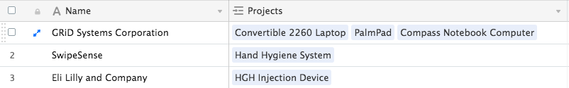 Airtable inline references