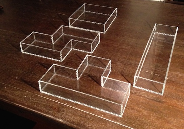 Acrylic tetris pieces