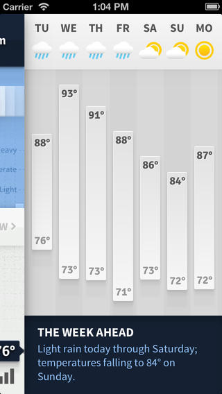 Weathertron week forecast screen